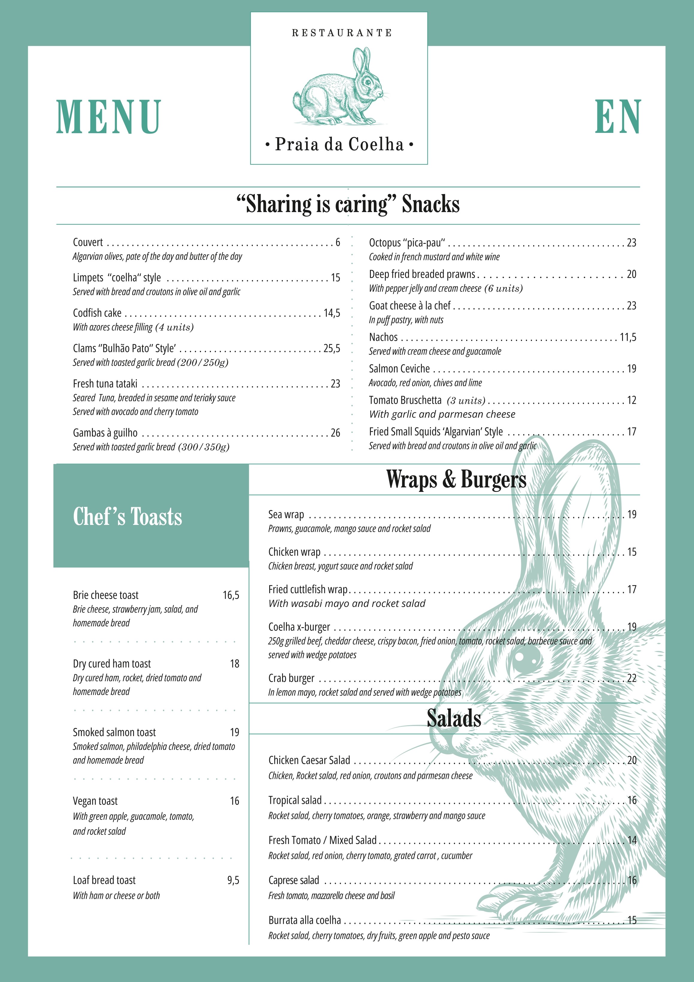 English Menu
