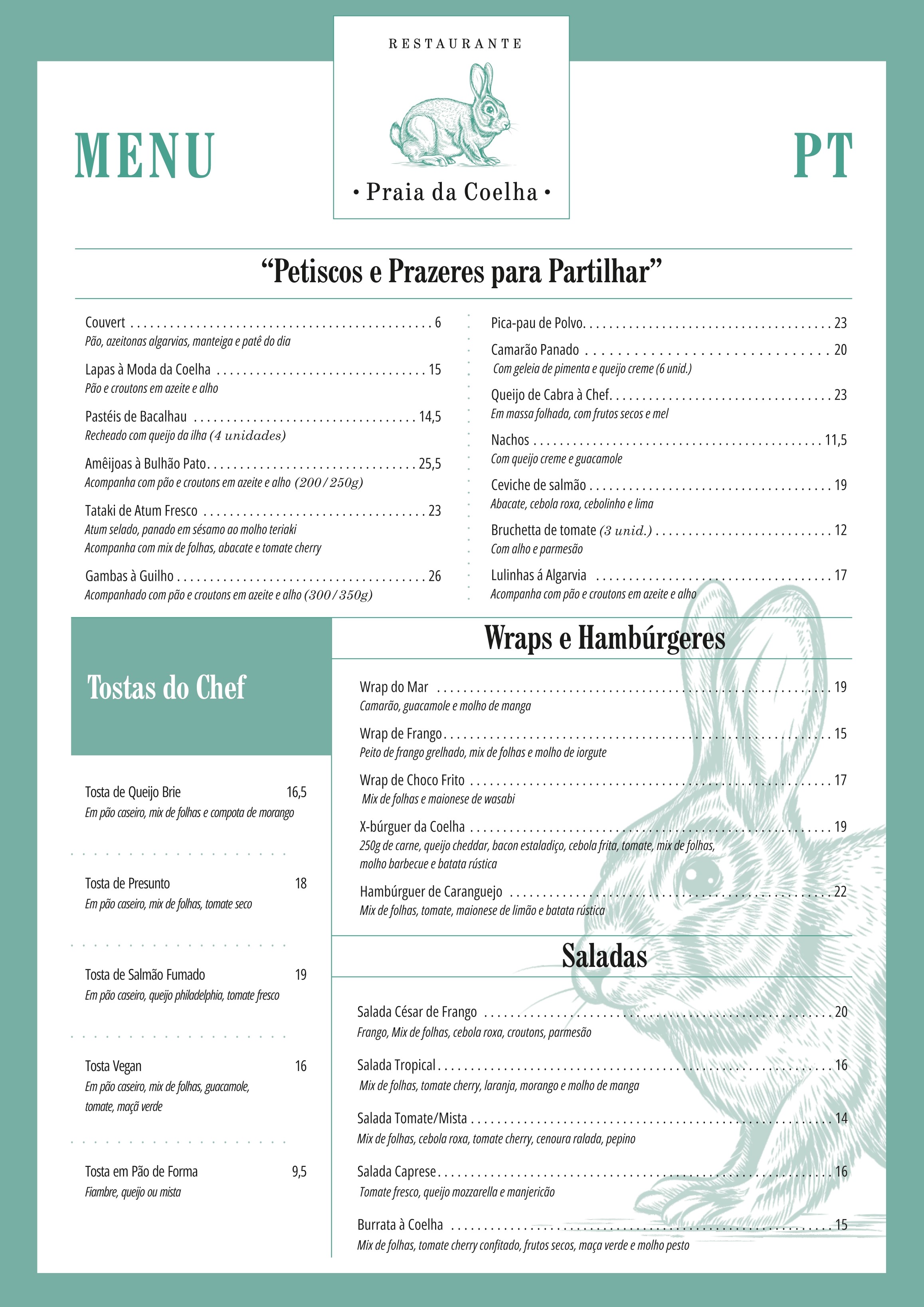 Portuguese Menu
